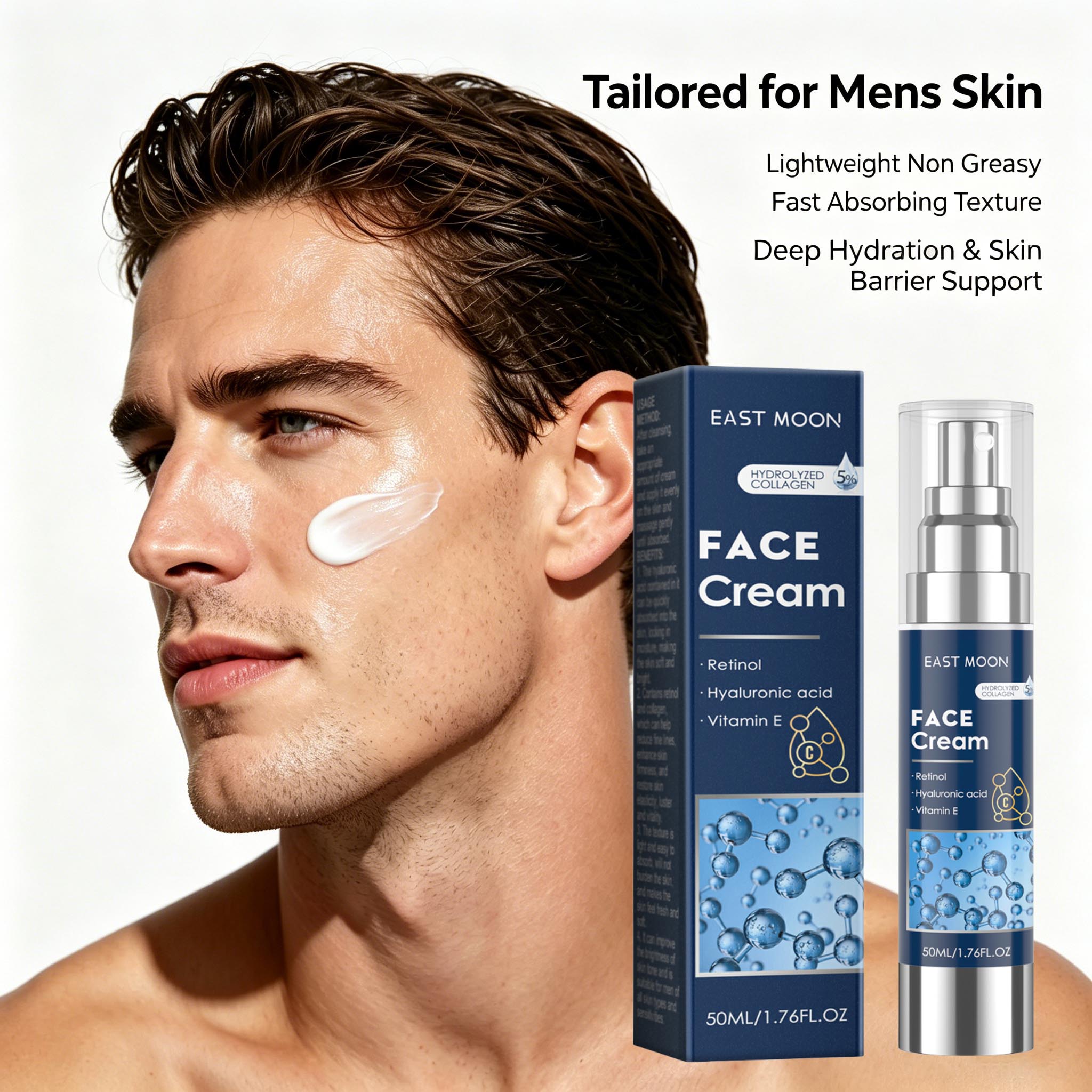 Retinol Cream - كريم وجه للرجال بالريتينول وحمض الهيالورونيك